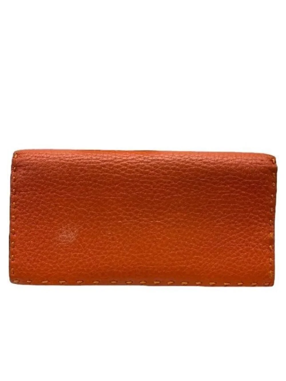 Fendi Selleria 7 M0186 Wallet Long Fold Leather Orange